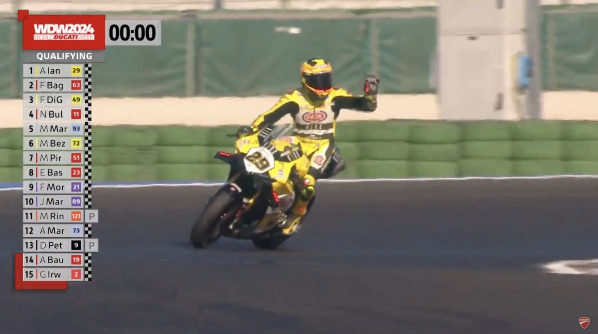 MotoGP, Iannone turns in 1'35'051 with the Panigale V4 2025 his pole