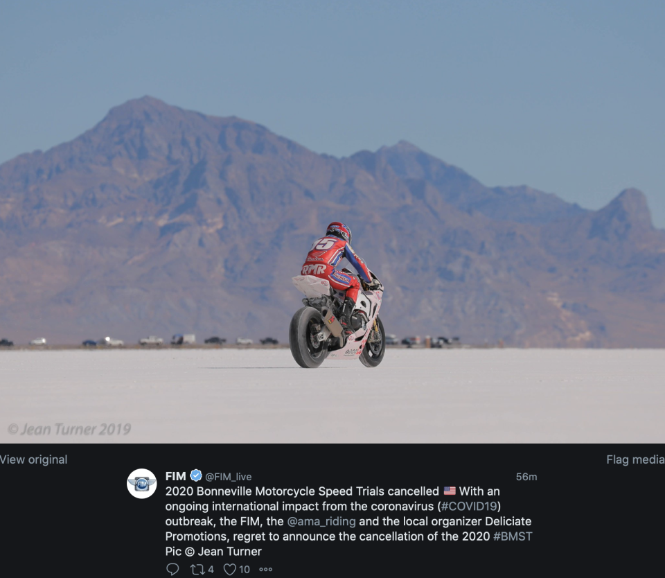 News, 2020 Bonneville Motorcycle Speed Trials cancelled