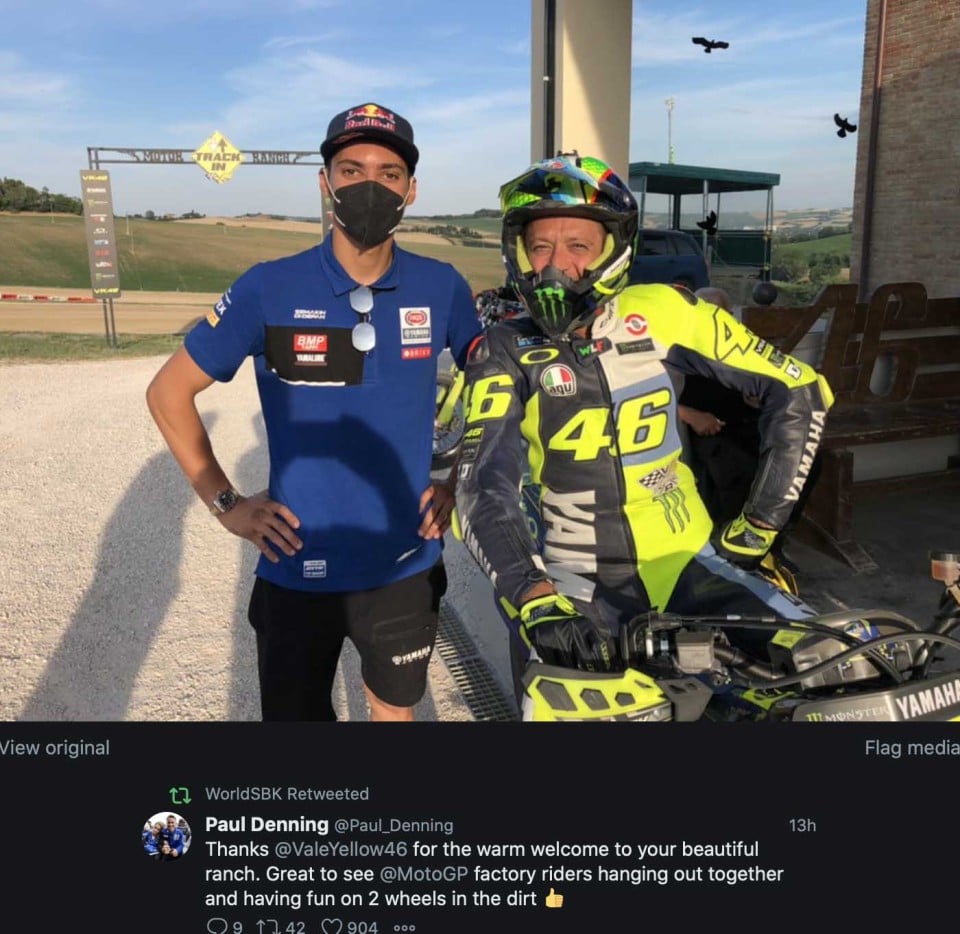 SBK: Toprak Razgatlıoğlu with Valentino Rossi at Tavullia Ranch