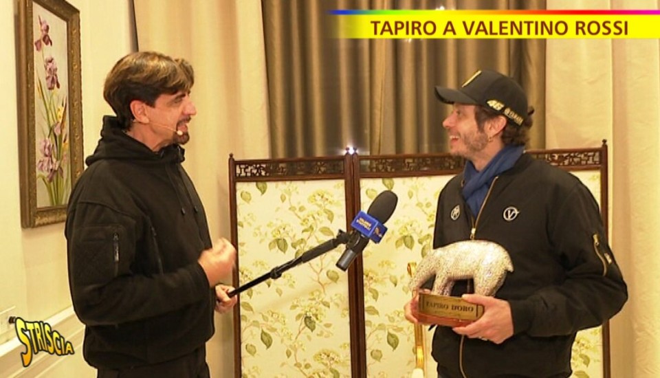 MotoGP: Tapiro di Diamanti per Valentino Rossi da Striscia la Notizia