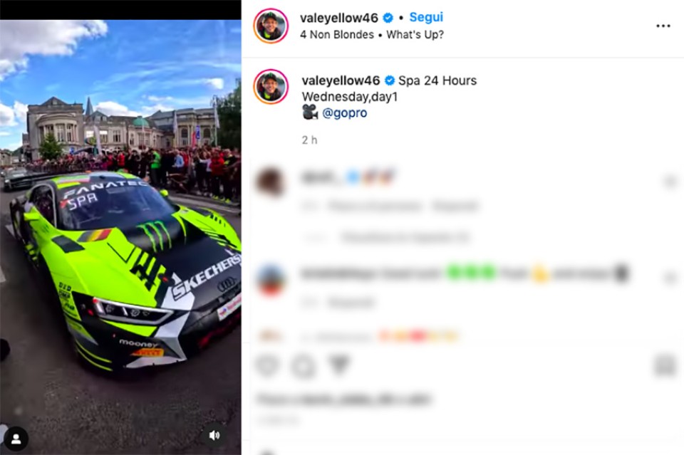 Auto - News: VIDEO - Valentino Rossi con l'Audi R8 GT3 per le strade di SPA
