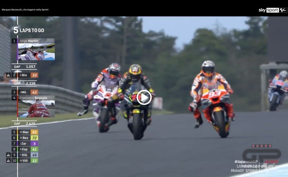 MotoGP: VIDEO - Duello Marquez Vs Bezzecchi: nessuno vuole mollare a Motegi!