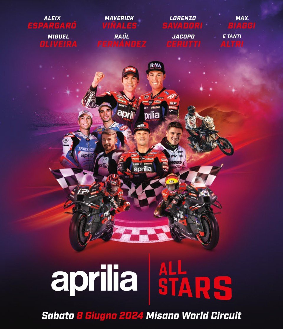 MotoGP: A Misano l'8 giugno torna l'All Stars, la festa Aprilia: in palio una RS 457