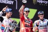 MotoGP: Il podio di Barcellona: Bagnaia, Martìn e Marquez: lotta sul filo